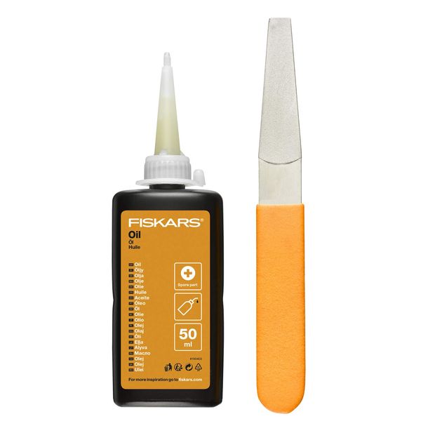 Fiskars Maintenance Kit, For garden cutting tools, With diamond file, Oil and care instructions, 1001640