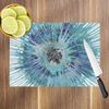 Retro Teal Blue Cool Glass Chopping Board Kitchen Worktop Saver Protector