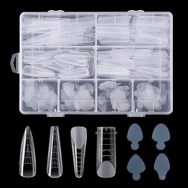 Dual Nail Forms, 288Pcs Gel Nails Extension Mold Nail Extension Tips Full Cover Acrylic Nail Molds Nail Art Manicure Tools