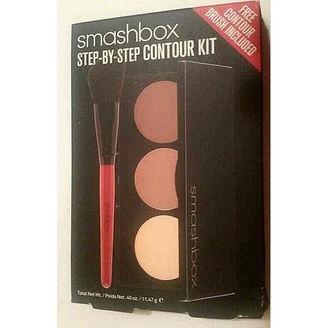 SMASHBOX Studio LA Step-by-Step Contour KIT Contour/Bronze/Highlight FREE Brush