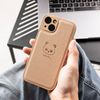 Panda Baby iPhone 15 Leather Case with Real Leather Texture (Blue)
