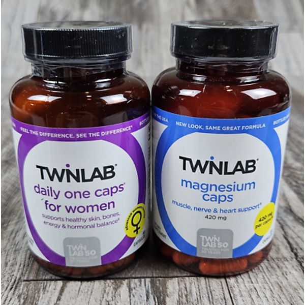 TWNLAB Bundle Magnesium & Daily One Caps Women Supplement Twinlab MultiVitamin