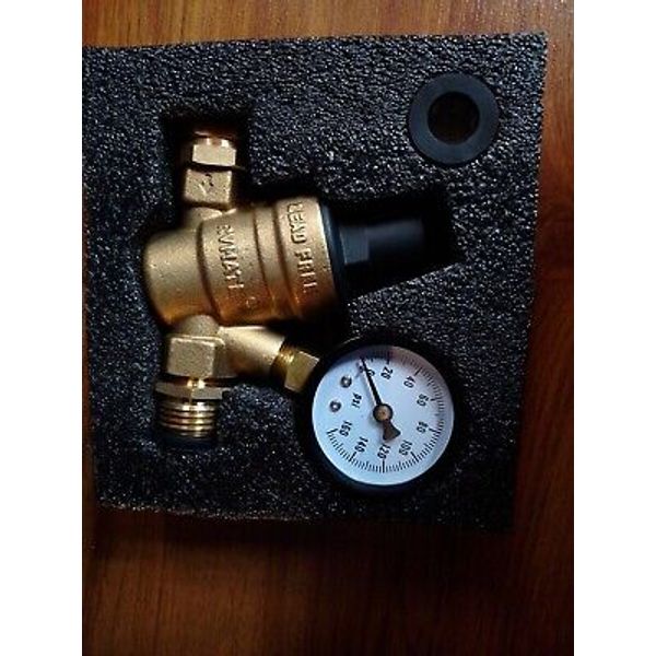 Rvmate Water Pressure Regulator with Gauge , New