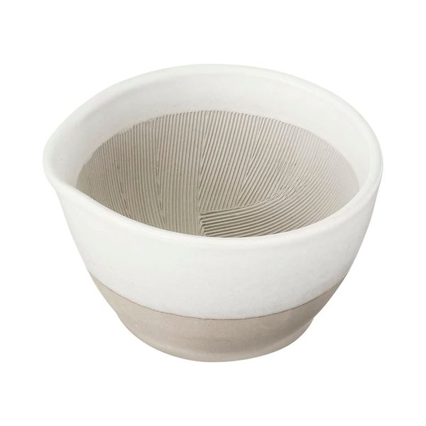 &NE NMS-265S-WH Mortar, Small Size, 4.3 inches (11 cm), Made in Japan, Microwave Safe, Dishwasher-safe, Sesame Mortar, Ceramic Mortar, Small Bowl, Small Bowl, White, White, Black, Japanese Tableware, Pottery, Simple, Traditional Crafts, Natural, Boxed, Gi