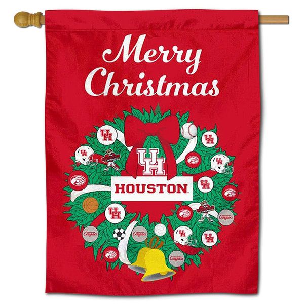 Houston Cougars Happy Holidays Christmas Banner Flag