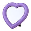 Queen-b Tabletop Stand, Mirror, Heart-Shaped Design, Stylish, Cute, Interior, Wall Hanging, Girls, Makeup, Compact, Gift (Purple)