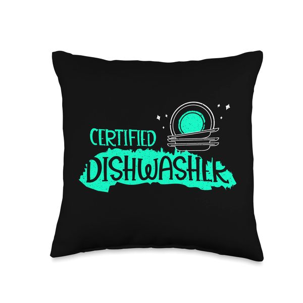 Certified Dishwasher Dish Wash Dishwashing Throw Pillow