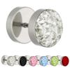 Treuheld Piercing Fake Plug - Silber - Schutzschicht - Kristall [2.] - schwarz