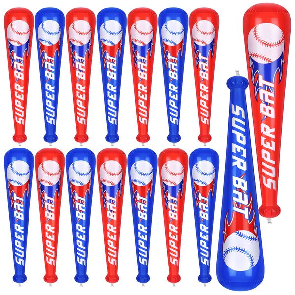 durony 18 Pieces Baseball Bat Inflates 22 Inch Inflatable Baseball Inflates, Baseball Party Supplies, Sports Theme Toy, Birthday Party Decorations