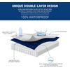 Dudu N Girlie Waterproof Travel Cot Mattress Protector, Non Noisy Baby Bed Sheets 65 x 95 Fitted Breathable Terry Towel Deep Mattress Protector Topper Cover. White