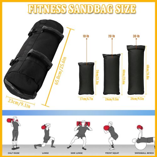 Taeku Fitness Sandbag, Heavy Duty Workout Sand Bag with Handles Weighted Slam Bag with 3 Unfilled Bags for Strength Powerlifting Exercise (Black)
