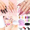 TEEROVA 24 Colors Acrylic Powders Set, Professional Popular Colored Acrylic Nail Powder for Nail Art 3D DIY Tips Decoration, DIY Starter Kit Nail Extension Powders