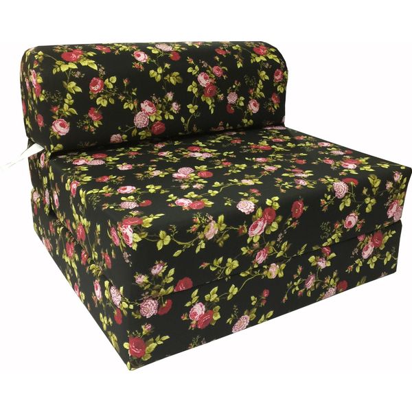 Full Sleeper Chair Folding Foam Beds, Bedding Sofa, Couch 6x48x72 Rose Black