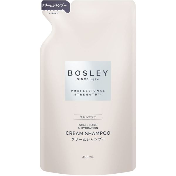 Bosley Cream Shampoo, No Treatment Required, Pore Cleansing, Relaxing Citrus Scent, Refill, 13.5 fl oz (400 ml)