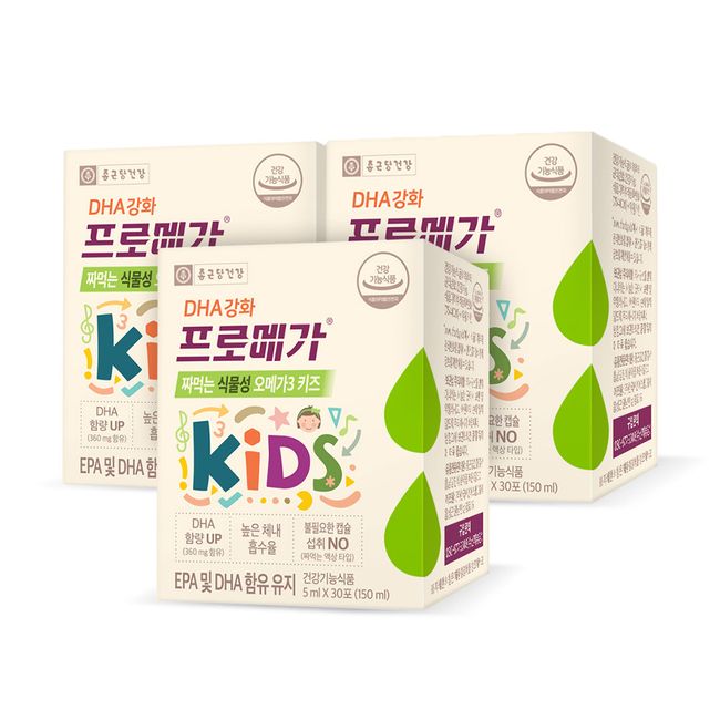 Chong Kun Dang Health Promega Squeezable Vegetable Omega-3 Kids 30 sachets, 3 packs