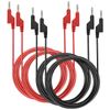 Sumnacon 4 Pcs Banana Plug Test Leads - 2M, 1000V/15A, Stackable, Multimeter Clip Wires for Electrical Testing