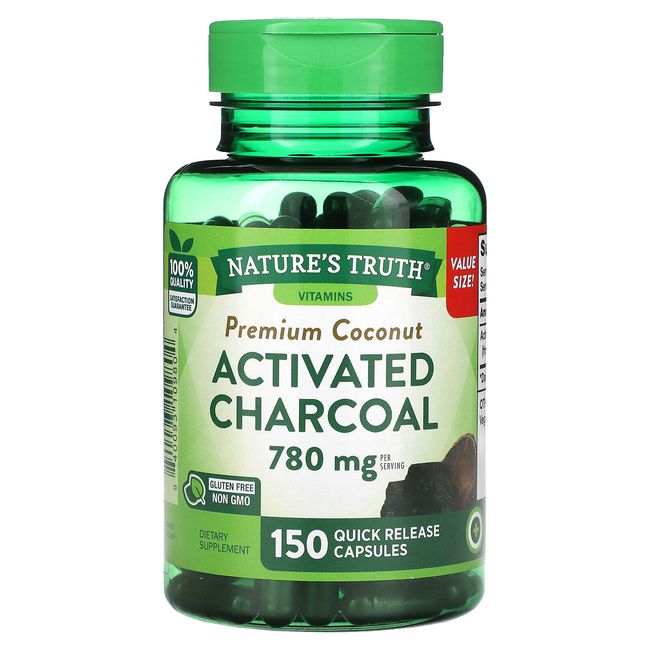 Vitamins, Premium Coconut Activated Charcoal, 780 mg, 150 Quick Release Capsules