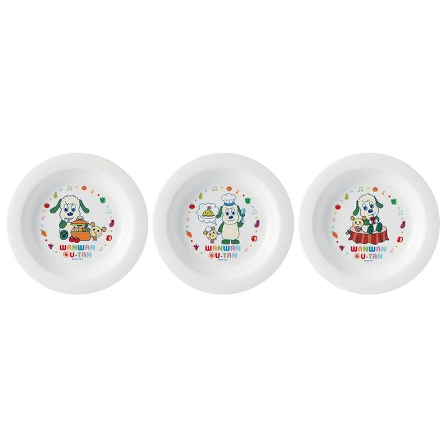 Skater PA-3 Small Plates, Plastic, Set of 3, Inai Nai Gan! 4.7 inches (12 cm), Made in Japan