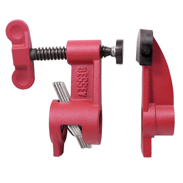 BESSEY PC-34DR, 3/4 In. Pipe Clamps, Deep Reach 2-1/2 In. - Incredibly Versatile, Easy To Assemble, Indespensable Workshop Clamp For Woodworking, Carpentry, Home Improvement, & DIY Projects