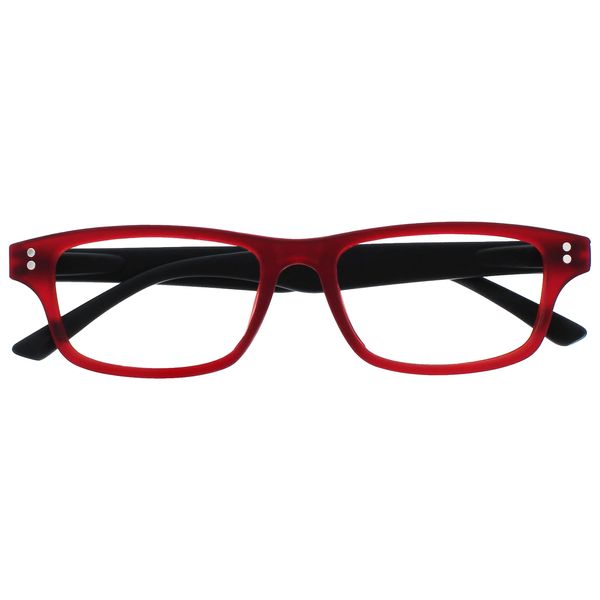 UV Reader Rubberized Red Black Reading Glasses Mens Womens Spring Hinges UVR033 +3.00