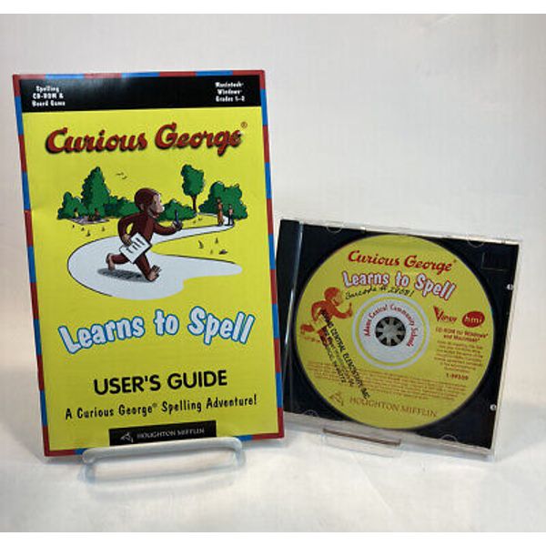 Curious George Learns to Spell CD-ROM PC Game & User's Guide Win98 MAC