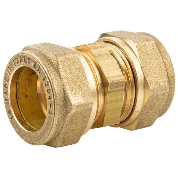 Tecuro Brass Compression Coupling Straight Fitting 28 x 28 mm