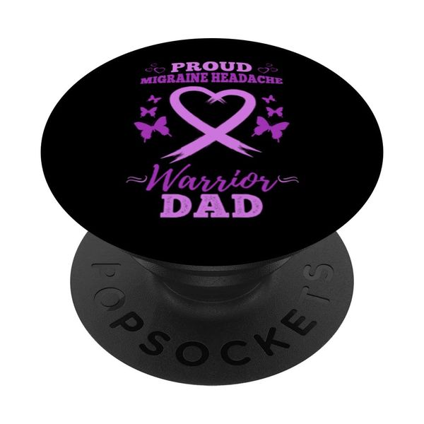 Proud Migraine Headache Warrior Dad PopSockets Swappable PopGrip