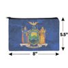 Rustic Distressed New York State Flag Makeup Cosmetic Bag Organizer Pouch