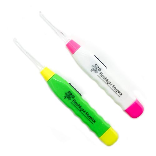 HAND ® XY3188 4 in 1 Earpick with Flashinglight, LED Torch, Thick Earpick, Thin Earpick, Tweezers, Clean Ears Safely - Pack of 2