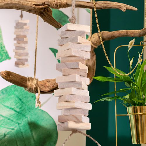 NOLITOY Parrot Toys 100 Pcs Wooden Blocks Bird Chewing Toy Parrot Bite Toys Bird Chewing Toys Mini Wood Chips DIY Craft for Parrot Playing Chewing