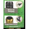 KTS Solar Rechargeable LED Lantern & Flashlight 110V Camping Survival Gear Blue