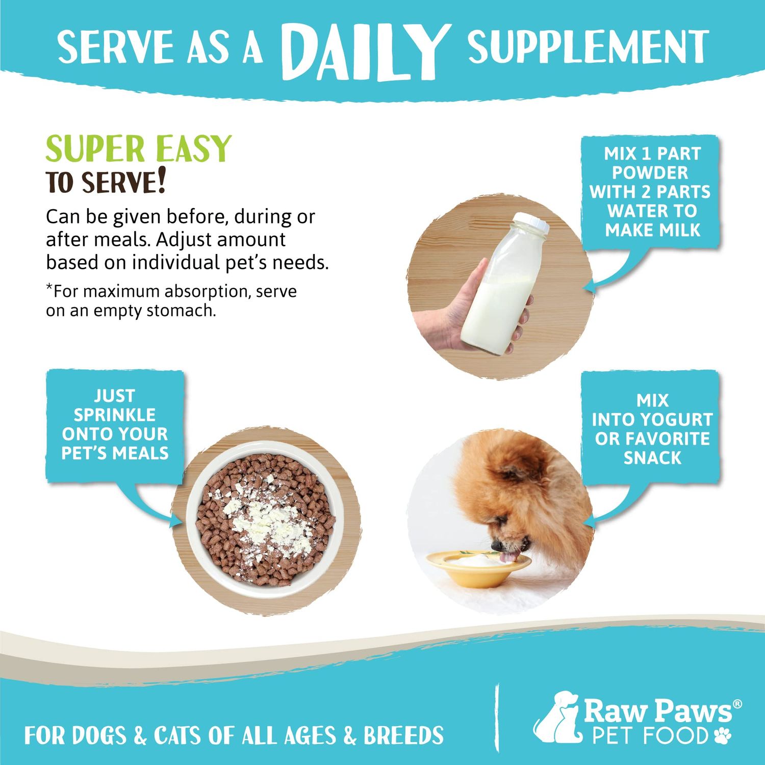 Raw Paws Pet Bovine Colostrum for Dogs Allergies & Immune Support, 5-oz - Made in USA - Colostrum for Cats - Senior Dog Supplements - Itchy Skin Treatment - All Ages, Sizes & Breeds