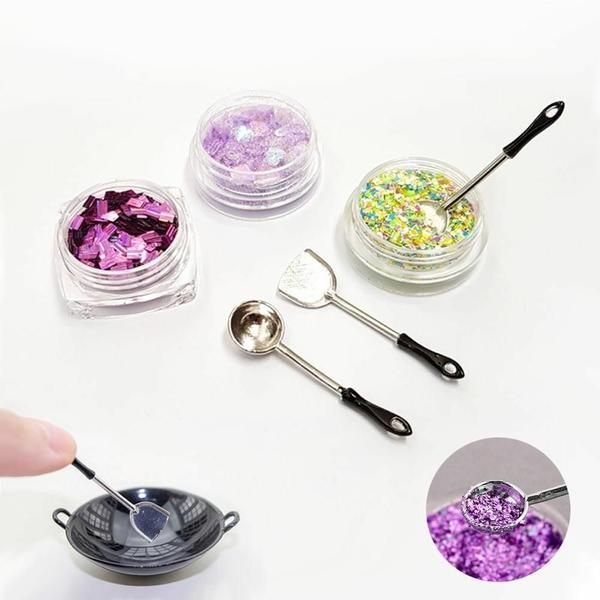 Nail Art Mini Glitter Spoon 2 Types Shovel Ladle 2p Packing (WA3BFE3)