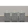 DEENZ Diamond Crushed Tea Coffee Sugar Canisters Jars Kitchen Storage Silver Trimmings Crystal Filled