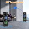 Dual 8 Inch Woofer Bluetooth Speaker System Portable Party Mic Remote FM