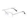 JoXiGo Half Frame Reading Glasses for Men Women Metal Rectangular Frame Spring Hinge + Glasses Strap,Silver +3.0