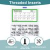 sourcing map 150Pcs Threaded Inserts, 10 Sizes Stainless Steel 303 Screw Thread Sleeves Thread Repair Insert for Mechanical Equipment