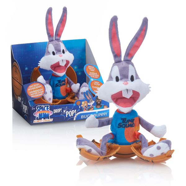 Wow! PODS Stuff Space Jam: A New Legacy Drop 'n Pop Bugs Bunny | Basketball Toy with Pop-up Plush | Official Film Collectables, Toys and Gifts for Boys and Girls, Aged 5+