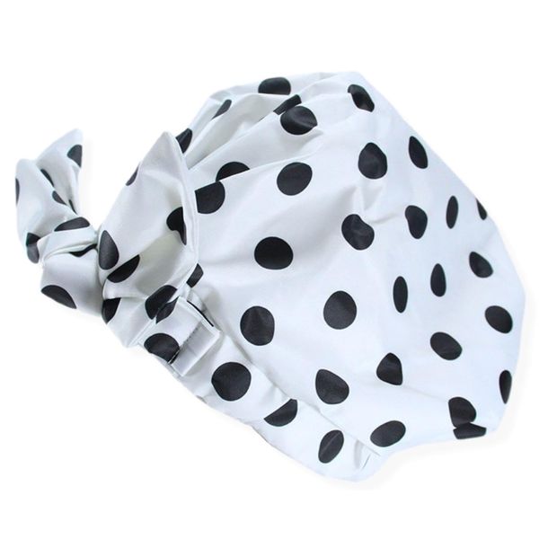 Komorebiya AP29 Shower Cap, Waterproof, Women's, Stylish, Hair Cover, Reusable, Dots