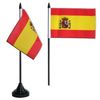 Flaggenfritze® Tischflagge Spanien mit Wappen 10x15 cm