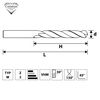 Corintian Solid Carbide Drill Bit Spiral Drill Bit Diameter 6 mm Metal Professional Drill Bit