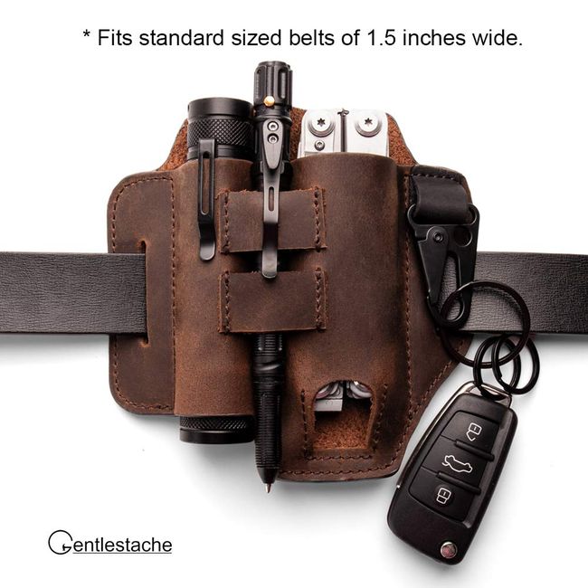Genuine Leather Utility Belt Belt With Pockets Men's 