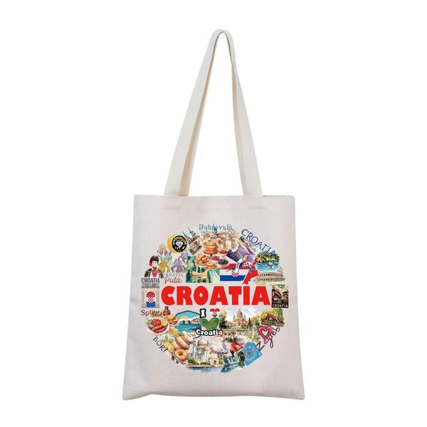 Croazia Tote Bag Croazia Regalo Trasferirsi in Croazia Regalo Croazia Souvenir Regalo Croazia Regalo di viaggio per turisti, Borsa Croazia