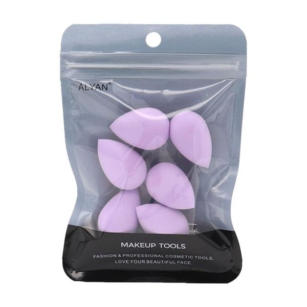 Set di 6 mini spugne viola per trucco, per fondotinta, cipria, correttore e ombretto