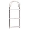 DotLine Boat Aluminum 3 Step Ladder – Folding Gunwale Hook Design, 11" Wide Hooks, Non-Marking Support Legs, 250 lb Capacity – Durable Marine Boarding Solution