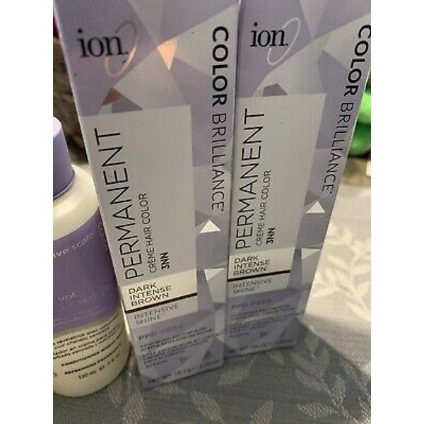 Ion Color Brilliance Permanent Creme Hair Color 3NN Dark Intense Brown pack of 2