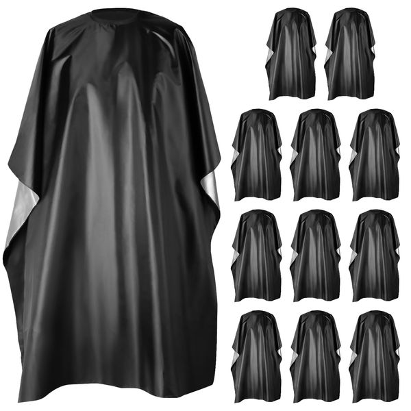 12 PCS Barber Cape, Waterproof Shampoo Capes With Snaps Buttons Closure, Large Hair Cutting Salon Cape Barber (57 x 47 Inch (As shown, 12 PCS)