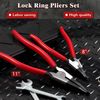 LEONTOOL C-Ring Pliers Set, No Hole, Precision Snap Ring Pliers, Split Ring Pliers, E-Ring Pliers, Locking Ring Pliers, Detachment Tool, C-Shaped Concentric Retaining Ring, Dedicated Tool, C-Clip,