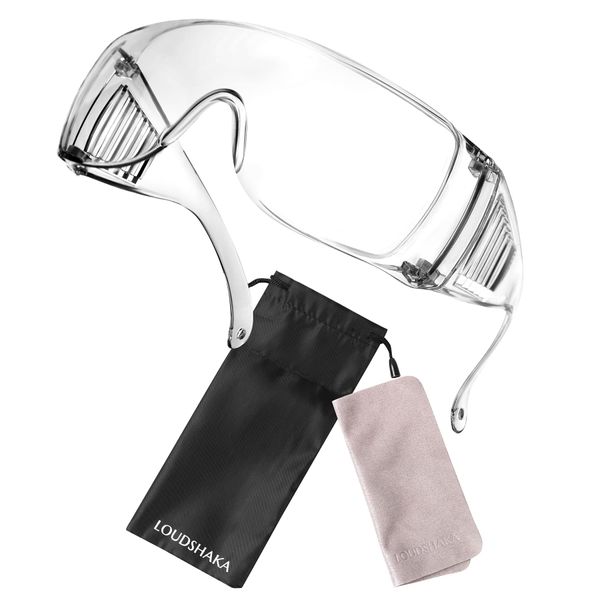 LOUDSHAKA Goggles, Protective Glasses, Dustproof Goggles, Eye Guard, Anti-Fog Safety Glasses, For Work