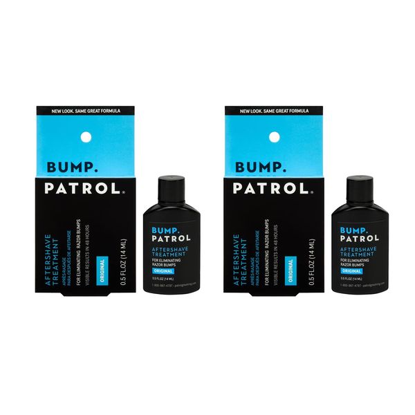Bump Patrol Original Formula After Shave Bump Treatment Serum - Razor Bumps, Ingrown Hair Solution for Men and Women - 0.5 Ounce 2 Pack